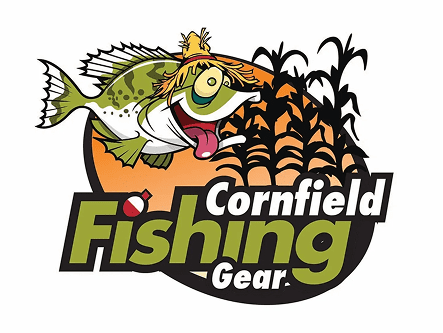Fish and cornfield illustration logo