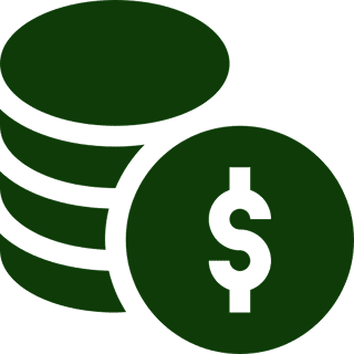 Stack of coins with dollar sign