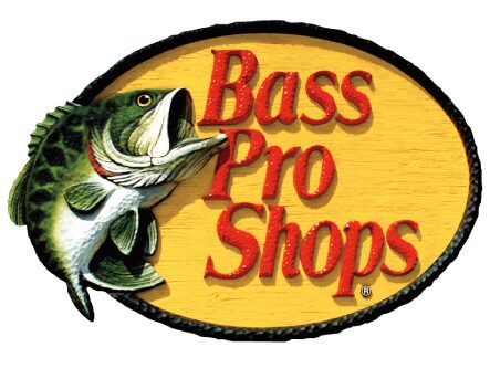 Logo of Bass Pro Shops featuring a largemouth bass and bold text.